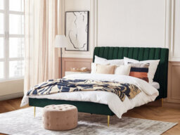 Beliani Bed Velvet Marville 180 X 200 Cm (Eu Super King) Emerald Green - thumbnail 2