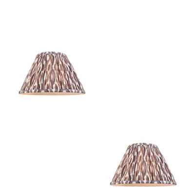 Loops Elegant Set Of 2 Handcrafted 30Cm Tapered Cylinder Lamp Shades In Pearl Grey Fabric - image 1