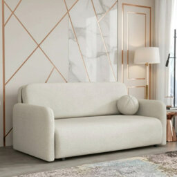 Viva Sun Iv Sofa Bed With Sleeping Function And Storage Compartment Chipboard Metal Legs 170X103X85Cm Cream - thumbnail 1