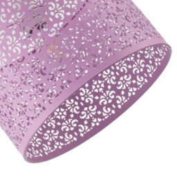 Happy Homewares Lavender Lilac Moroccan Metal Pendant Lamp Shade With Floral Decor - thumbnail 5