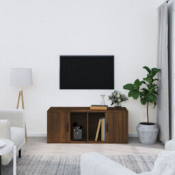 Berkfield Sturdy Tv Cabinet Brown Oak 100X35X40 Cm Engineered Wood - thumbnail 2