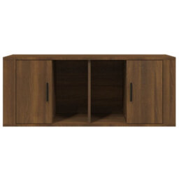 Berkfield Sturdy Tv Cabinet Brown Oak 100X35X40 Cm Engineered Wood - thumbnail 5