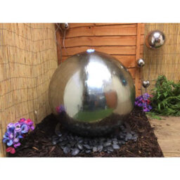 Outdoor Living UK 75Cm Stainless Steel Sphere Mains Power Water Feature With Cover - thumbnail 6