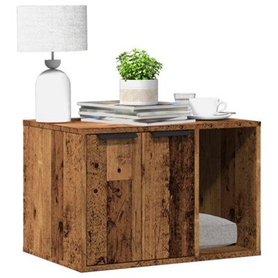 Vidaxl Cat Litter Box Enclosure Old Wood 60X40X40 Cm Engineered Wood - image 1