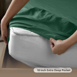 Bedlooms Super King Fitted Sheet 25Cm Extra Deep-Soft Microfiber Deep Pocket Elasticated Bed Fitted Sheet Emerald Green, 180X200Cm - thumbnail 4