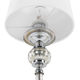 Beliani Table Lamp - Tall Sculpted Silver Metal Base, White Empire Shade, Glass Accents - W18 X D18 X H62Cm - thumbnail 4