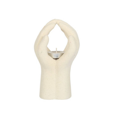 Praying Hands Tealight Holder - Elegant Meditation Candle Decor - image 1