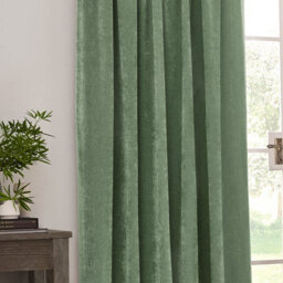 Yard Heavy Chenille Velvet Room Darkening Pencil Pleat Curtain Pair Eucalyptus (W)229Cm X (D)183Cm - thumbnail 3
