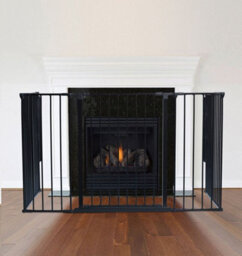 Safetots Extra Tall Multi Panel Fire Surround, 77Cm Deep X 72Cm Wide, Black, 105Cm High, Baby And Toddler Fire Guard - thumbnail 2
