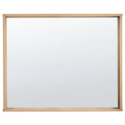 Beliani Wall Mirror Rosell 80 Cm 65 Cm Light Brown - image 1