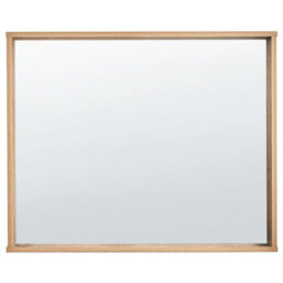Beliani Wall Mirror Rosell 80 Cm 65 Cm Light Brown - thumbnail 1