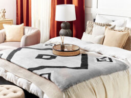 Beliani Blanket Kattike Fabric 130 X 170 Cm Grey - thumbnail 2