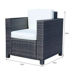 Wyld Haus Vamino Set Of 2 Black Rattan Outdoor Armchairs With Cream Cushions, L75 X D70 X H80Cm - thumbnail 3