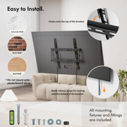 "Vonhaus Tv Wall Bracket For 32-70"" Screens, Ultra-Slim Tv Bracket With Spirit Level, Flat To Wall Mount, 45Kg Capacity" - thumbnail 6