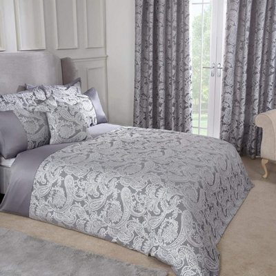 Emma Barclay Duchess Jacquard Luxury Bedding Duvet Set Silver - image 1
