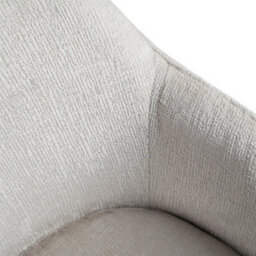 Muse - Pair Of Chairs In Woven Yarn Fabric Set Of 2 Dining Chairs Cream With Ash Effect Legs - thumbnail 5