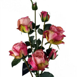 Leaf 6 X 60Cm Pink Rose Artificial Flower Sprays - 24 Flowers 18 Buds - thumbnail 3