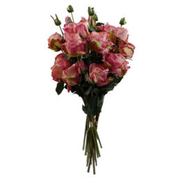 Leaf 6 X 60Cm Pink Rose Artificial Flower Sprays - 24 Flowers 18 Buds - thumbnail 1