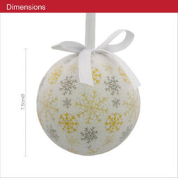The Christmas Workshop 71610 Set Of 14 Gold & White Coloured Snowflake And Icicles Design Christmas Baubles  - thumbnail 2