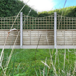 Premier Garden Supplies Concave Top Wooden Trellis Panel 6Ft X 3Ft (4 Pack) Standard Square Lattice Fencing Topper Extension For Climbing Plant Support - thumbnail 9