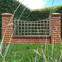 Premier Garden Supplies Concave Top Wooden Trellis Panel 6Ft X 3Ft (4 Pack) Standard Square Lattice Fencing Topper Extension For Climbing Plant Support - thumbnail 3