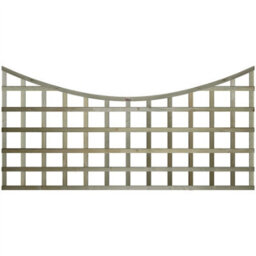 Premier Garden Supplies Concave Top Wooden Trellis Panel 6Ft X 3Ft (4 Pack) Standard Square Lattice Fencing Topper Extension For Climbing Plant Support - thumbnail 5