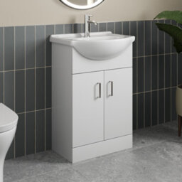 Affine 1050mm Toilet & Vanity Unit Ceramic Basin Sink Combined Bathroom Furniture White - thumbnail 2