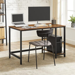 Songmics Computer Desk Industrial Design Pc 2 Shelves On Right Or Left Side Work Table For Office Living Room Lightweight Mounted - thumbnail 2