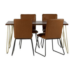 Wyld Haus Bandung Dark Mango Wood Dining Table With Gold Inlays, Seats 6 - thumbnail 4