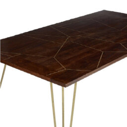 Wyld Haus Bandung Dark Mango Wood Dining Table With Gold Inlays, Seats 6 - thumbnail 5