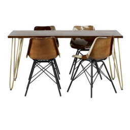 Wyld Haus Bandung Dark Mango Wood Dining Table With Gold Inlays, Seats 6 - thumbnail 3