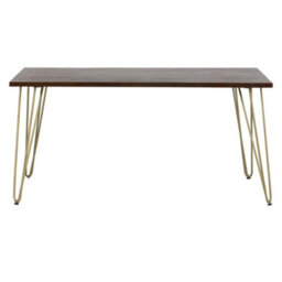 Wyld Haus Bandung Dark Mango Wood Dining Table With Gold Inlays, Seats 6 - thumbnail 2