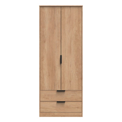 Osaka Tall 2 Drawer Wardrobe In Nebraska Oak (Ready Assembled) - image 1