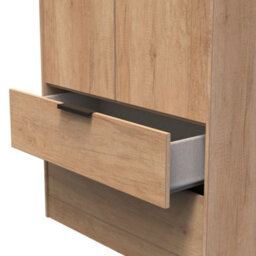 Osaka Tall 2 Drawer Wardrobe In Nebraska Oak (Ready Assembled) - thumbnail 6