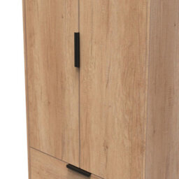 Osaka Tall 2 Drawer Wardrobe In Nebraska Oak (Ready Assembled) - thumbnail 4