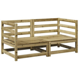 Walplus 2 Piece Garden Sofa Set Impregnated Wood Pine - Cushion Not Included - thumbnail 2