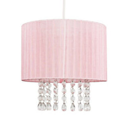 Valuelights Oba Pink Ceiling Droplets Shade And Bulb (D)28Cm