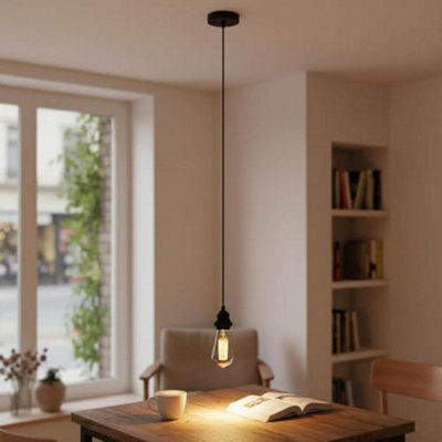 E27 Pendant Light with 1m Adjustable Cable for Indoor Outdoor Garden Patio Kitchen Lighting - image 1