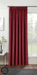 Enhanced Living Red Velvet, Supersoft, 100% Blackout, Thermal (Single) Door Curtain With Tape Top - 66 X 84 Inch (168X214Cm)