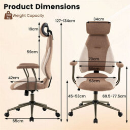 Height Adjustable High Back Desk Chair With 2D Adjustable Headrest - thumbnail 2