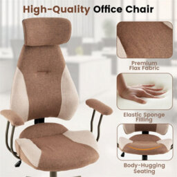 Height Adjustable High Back Desk Chair With 2D Adjustable Headrest - thumbnail 5