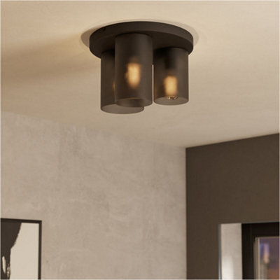 Loops Stylish Modern Black Ceiling Light For Home Interiors - Versatile Semi-Flush Design - image 1