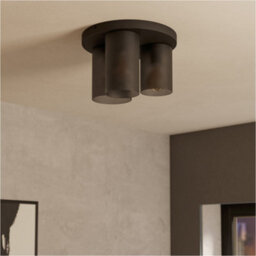 Loops Stylish Modern Black Ceiling Light For Home Interiors - Versatile Semi-Flush Design - thumbnail 3