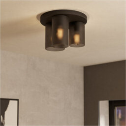 Loops Stylish Modern Black Ceiling Light For Home Interiors - Versatile Semi-Flush Design - thumbnail 1