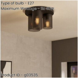 Loops Stylish Modern Black Ceiling Light For Home Interiors - Versatile Semi-Flush Design - thumbnail 2