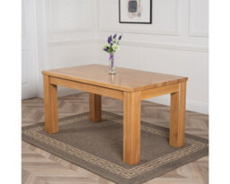 That's Furniture Dakota 152 X 87 Cm Chunky Medium Oak Dining Table And 6 Chairs Dining Set With Washington Black Leather Chairs - thumbnail 3