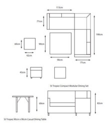 Chilli Seating Monte Carlo Outdoor Garden Furniture Compact Dining Modular Set - thumbnail 3