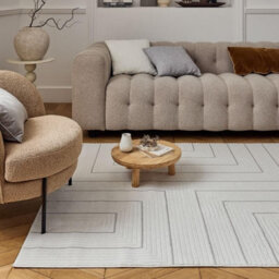 The Rugs Carmel Cream/grey Geometric Design Area Rug And Runner Non Shedding, Stain Resistant, Soft - thumbnail 8