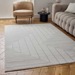 The Rugs Carmel Cream/grey Geometric Design Area Rug And Runner Non Shedding, Stain Resistant, Soft - thumbnail 1