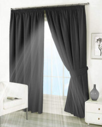 Ameha Dark Grey Blackout Curtain Pencil Pleat Curtain 66''x72'' Thick Thermal Insulated Curtains Pair Living Room Decor - thumbnail 8